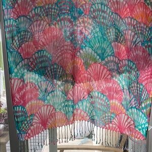 Lilly Pulitzer Colorful Seashell Print Scarf - Pink & Teal